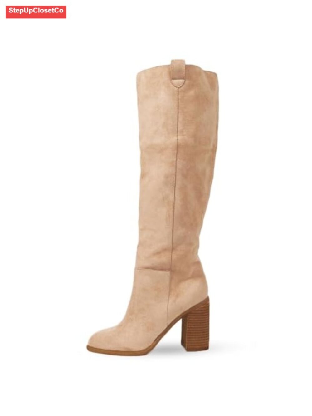 Suede Knee High Boots Tall Slouch Chunky Heel Women's Fall Boots